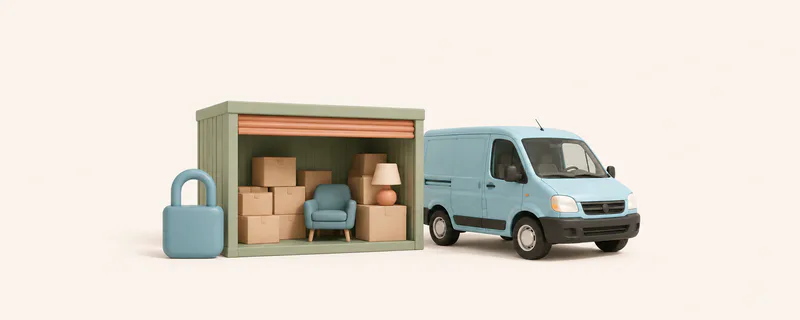 Van being loaded at a self-storage unit