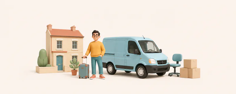 Student boxes being carried to a van